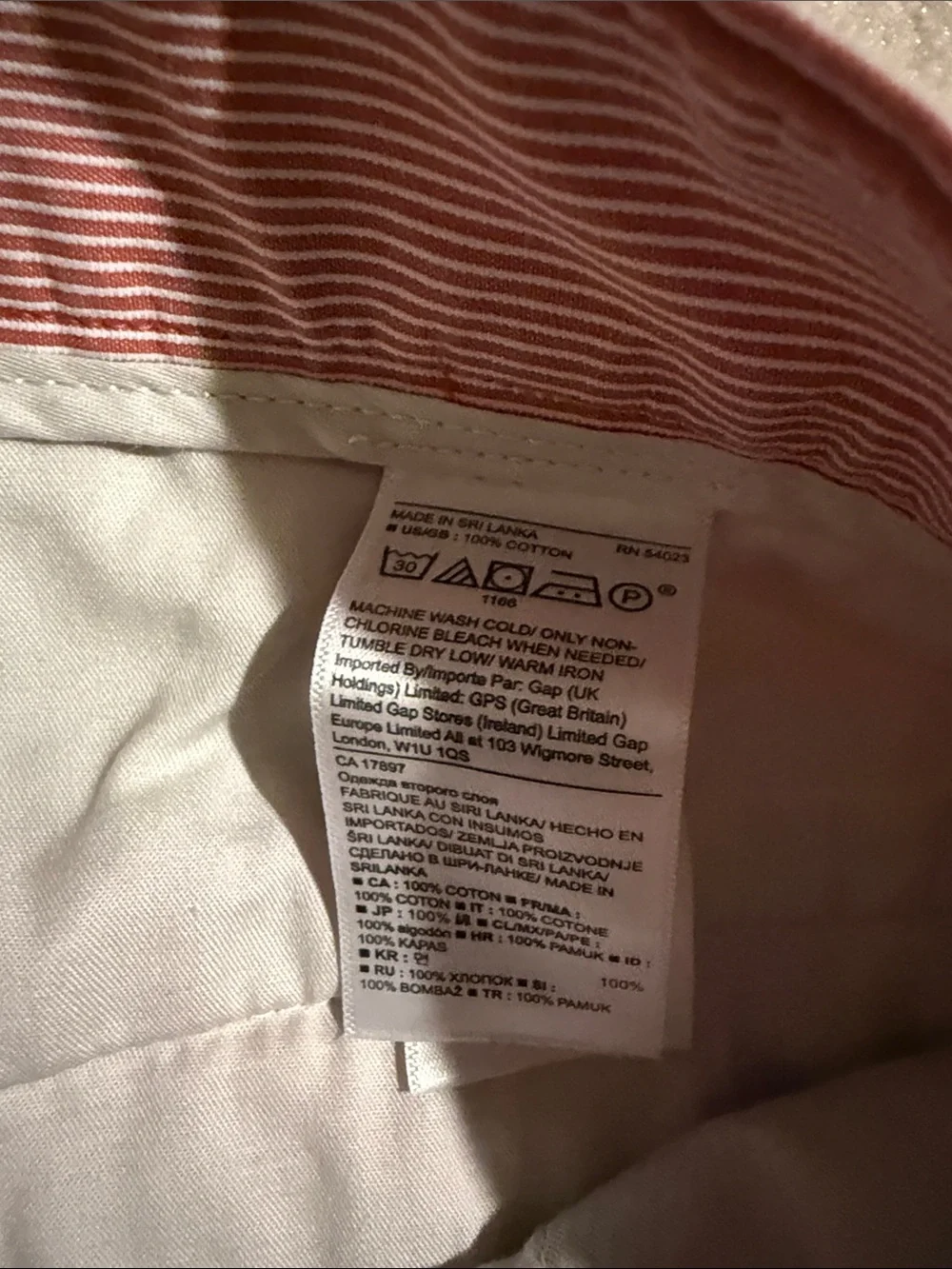 Banana Republic Men's Brick Red and White Striped Flat Front Aiden Shorts - Picture 3 of 7